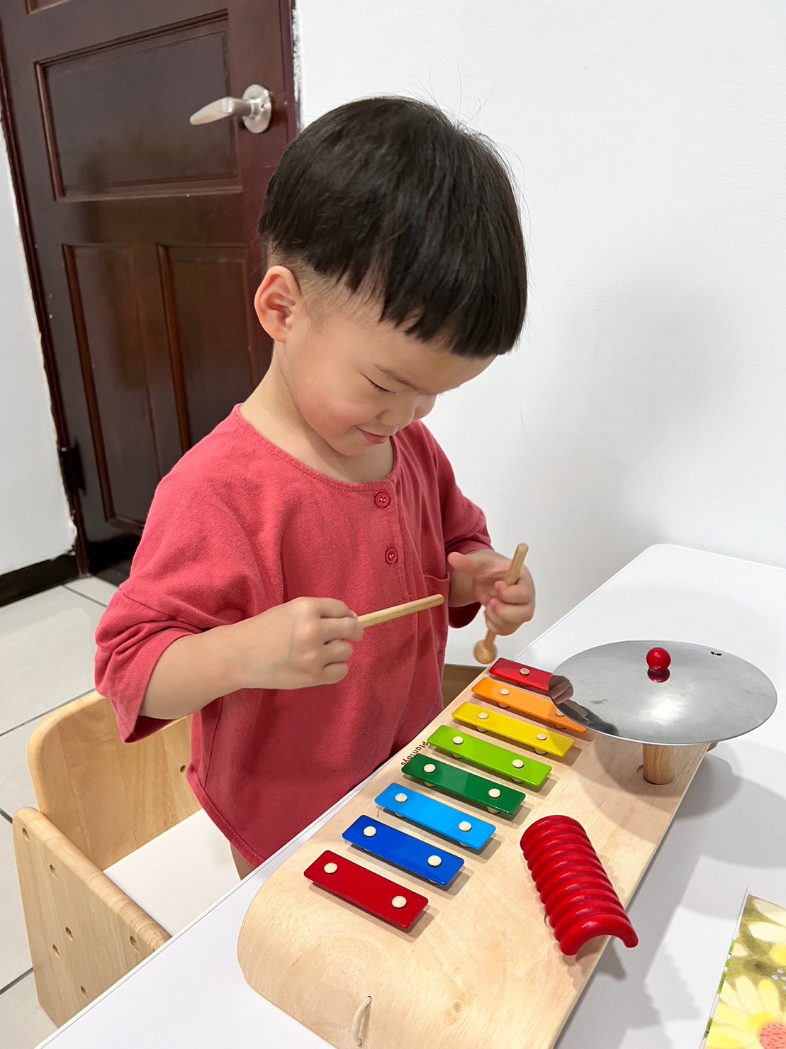 【Plan Toys】彩虹鐵琴豪華組｜繽紛色彩鐵琴吸引寶貝目光、玩中學啟蒙孩子的音樂細胞