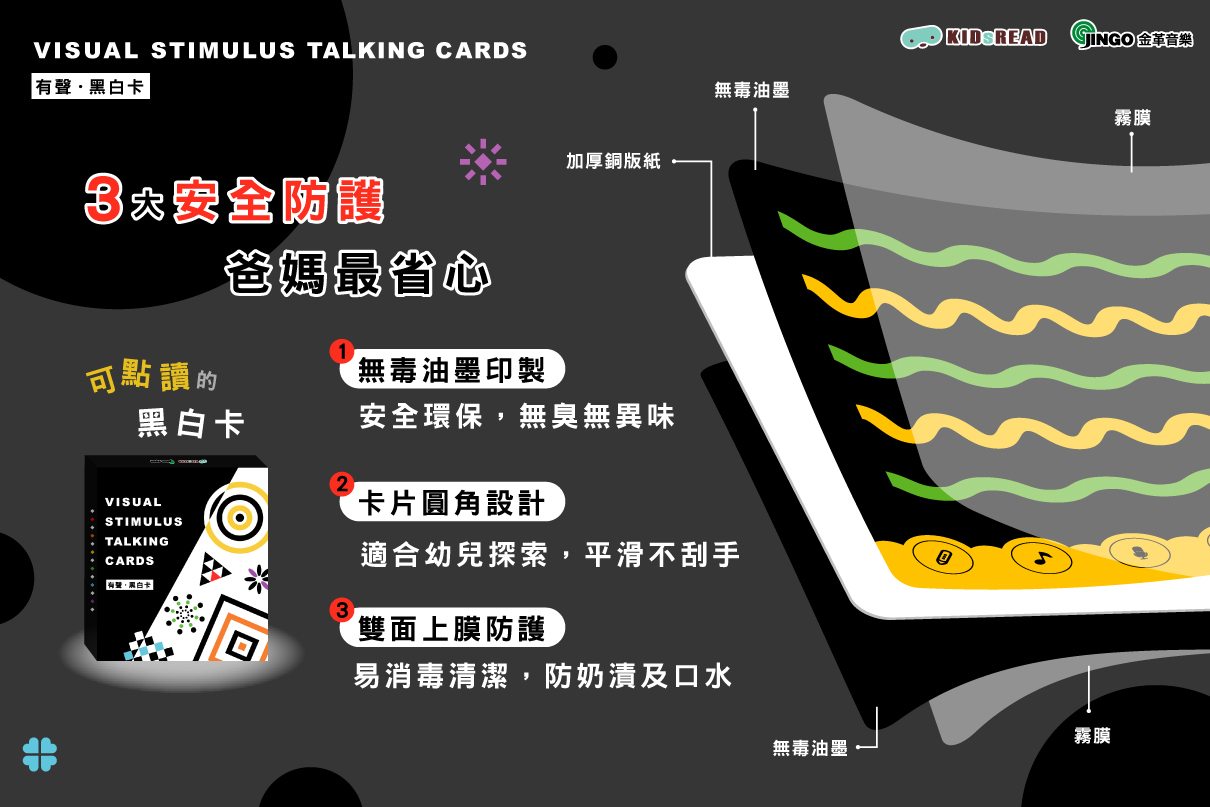 KIDSREAD｜有聲黑白卡 Visual Stimulus Talking Cards